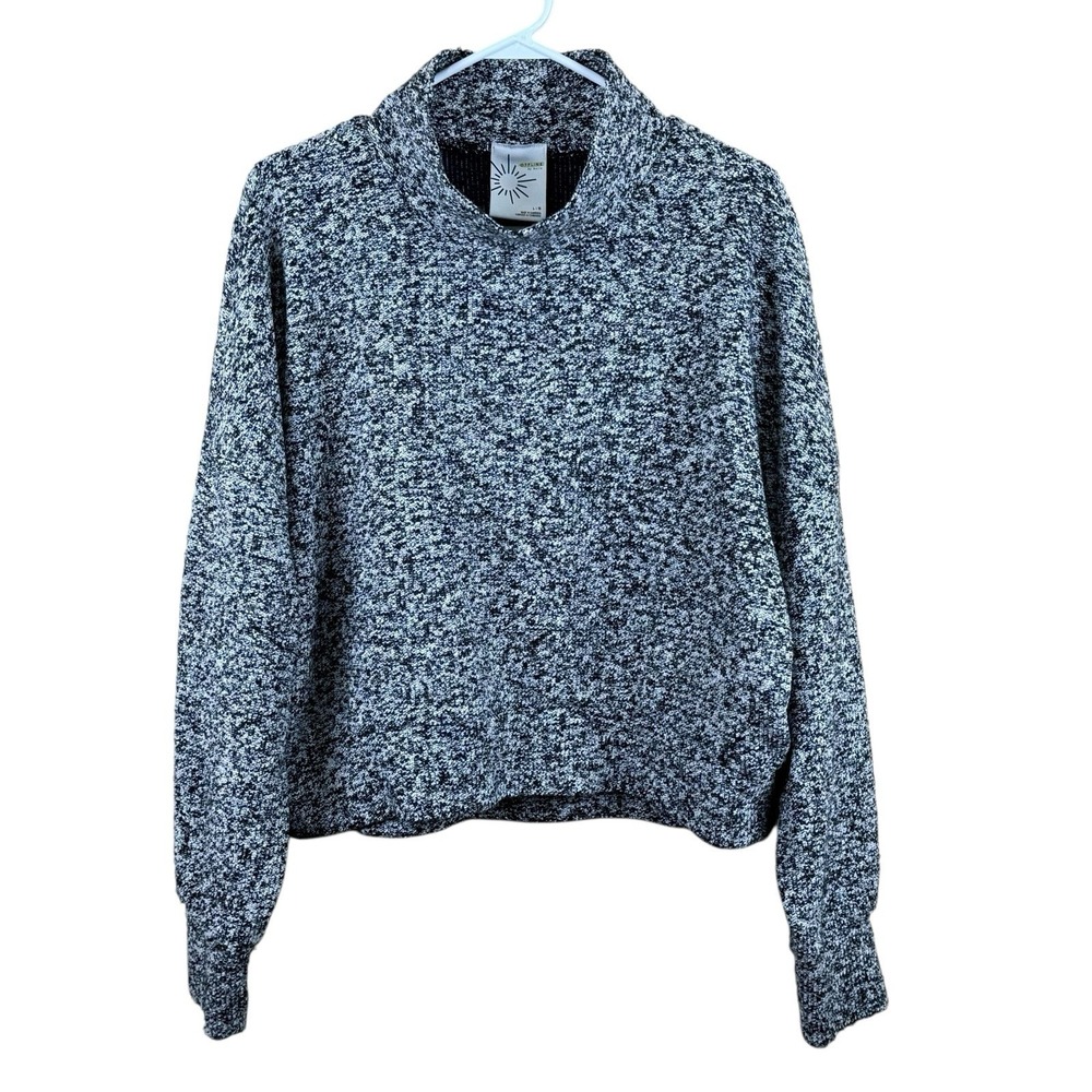 OFFLINE By‎ Aerie Snowday Mock Neck Crop Sweater Pullover Gray Black Size L